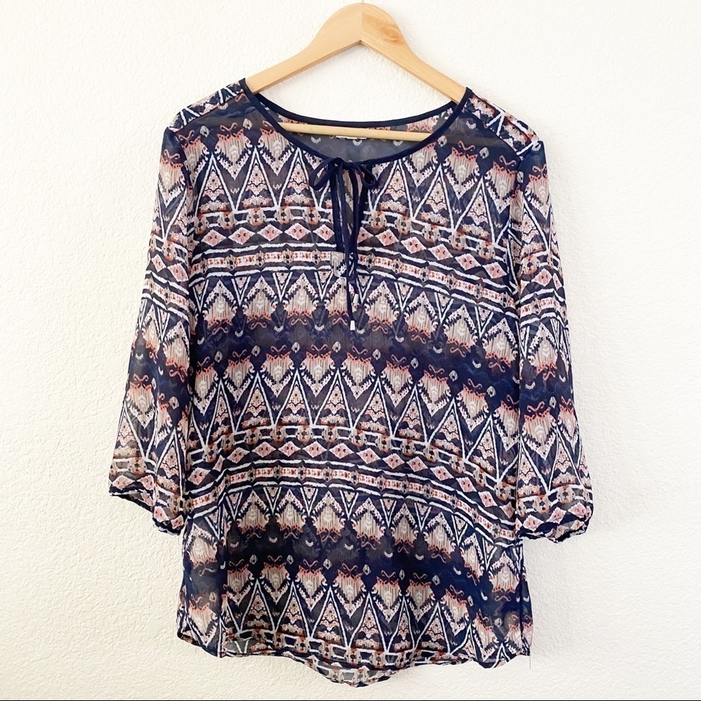 Flowy Tunic Blouse Size Large - image 1